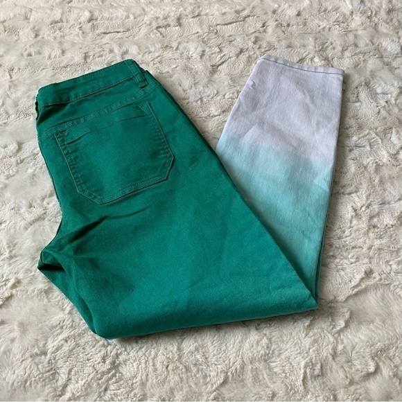 Prana Women's Green Ombre Ankle Zip Jett Capri Jeans Size 8/29 - Picture 1 of 5